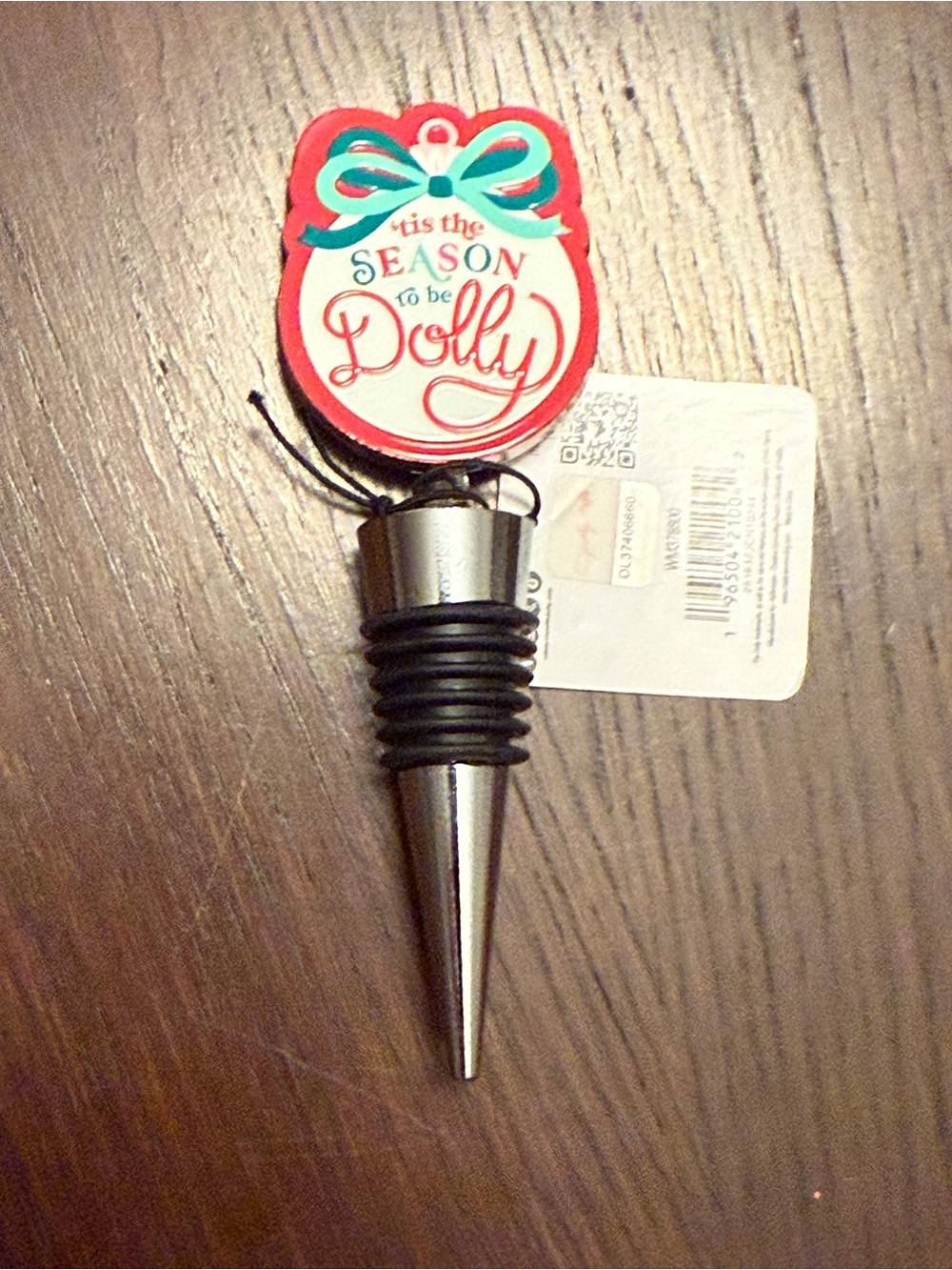 Dolly Parton Red and Green 'Tis the Season to be Dolly Wine Bottle Stopper
